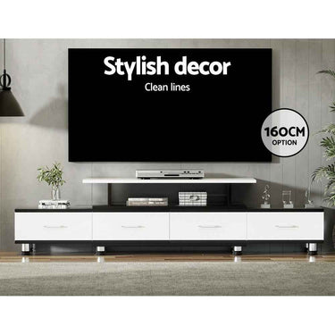 Artiss TV Cabinet Entertainment Unit Extendable 160CM To 220CM 4 Drawers White